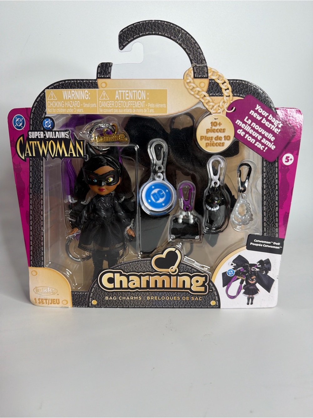 DC Catwoman Charming Bag Charms Doll Set NIB JAKKS Pacific